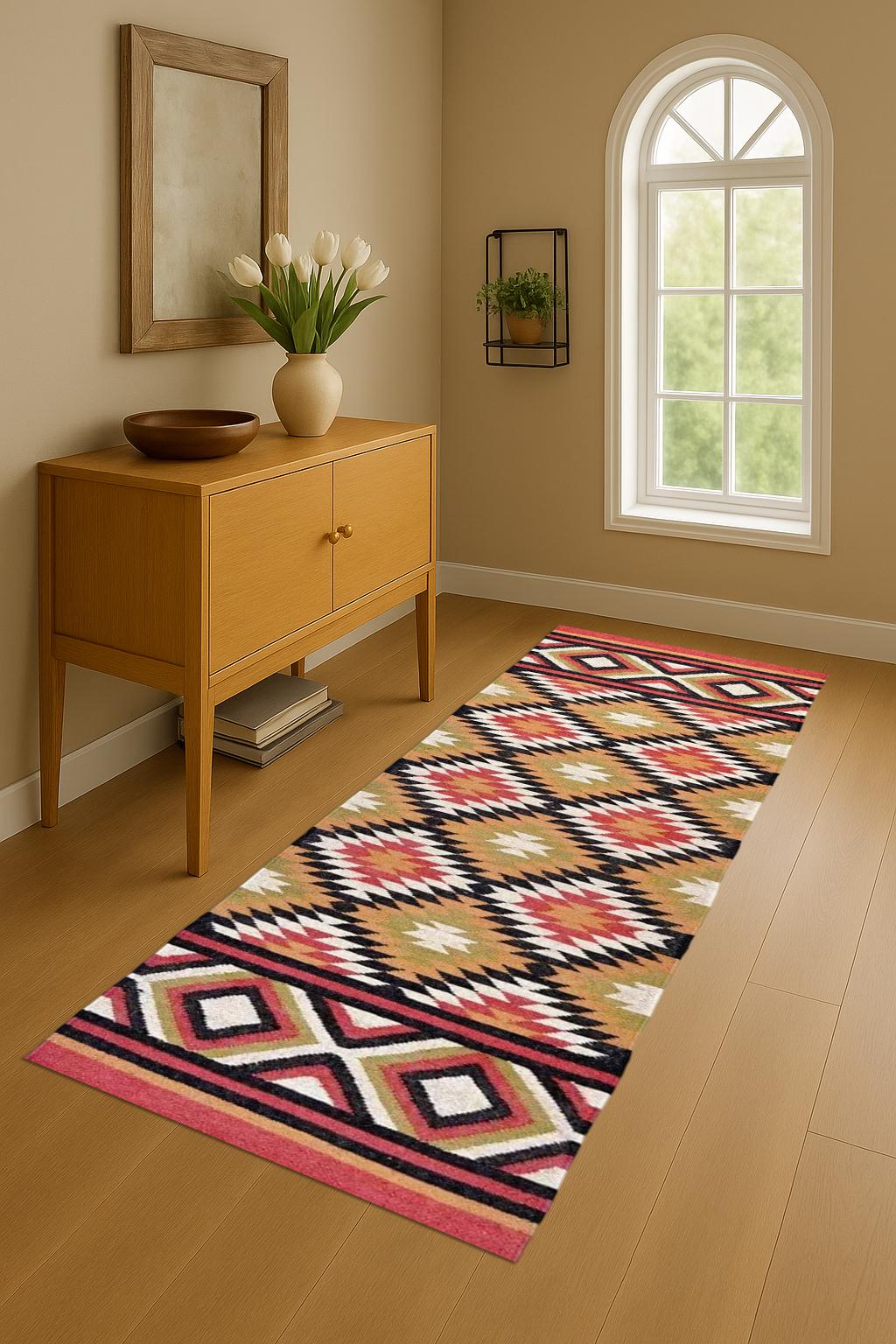 Eco-Friendly Jute Kilim Runner – Rustic Farmhouse Hallway Rug