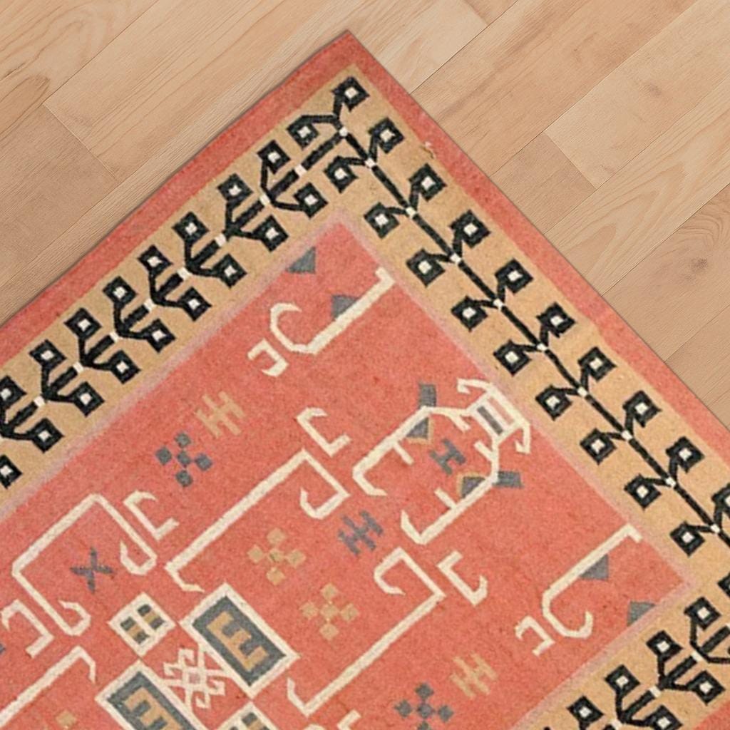 Colorful Jute & Wool Kilim Dhurrie Rug | Eco-Friendly Home Decor |Minimalist Boho Interior Rug |  Kilim Dhurrie Rug gift | Eco-Friendly Rug