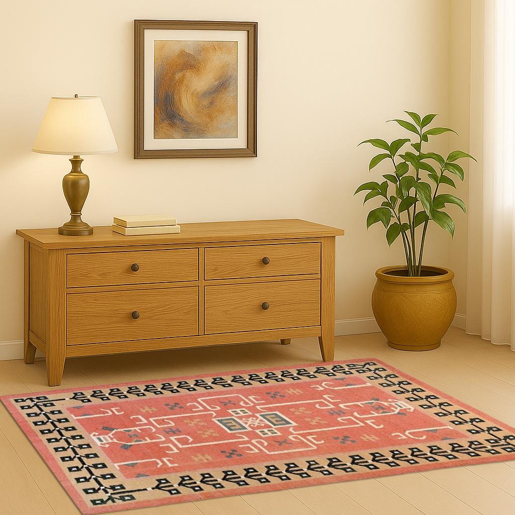 Colorful Jute & Wool Kilim Dhurrie Rug | Eco-Friendly Home Decor |Minimalist Boho Interior Rug |  Kilim Dhurrie Rug gift | Eco-Friendly Rug