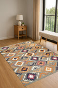 Boho Natural Area Rug | Eco-Friendly Farmhouse Carpet | Rustic Living Room Decor | Rustic Handwoven Carpet | Natural Jute Kilim Rug