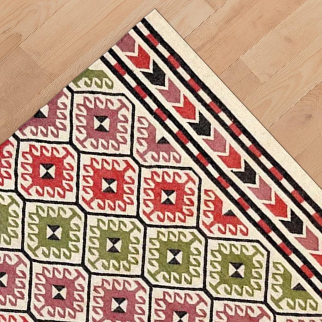 Handwoven Kilim Jute Rug | Boho Natural Area Rug | Eco-Friendly Farmhouse Carpet | Rustic Living Room Decor | Bohemian Area Rug