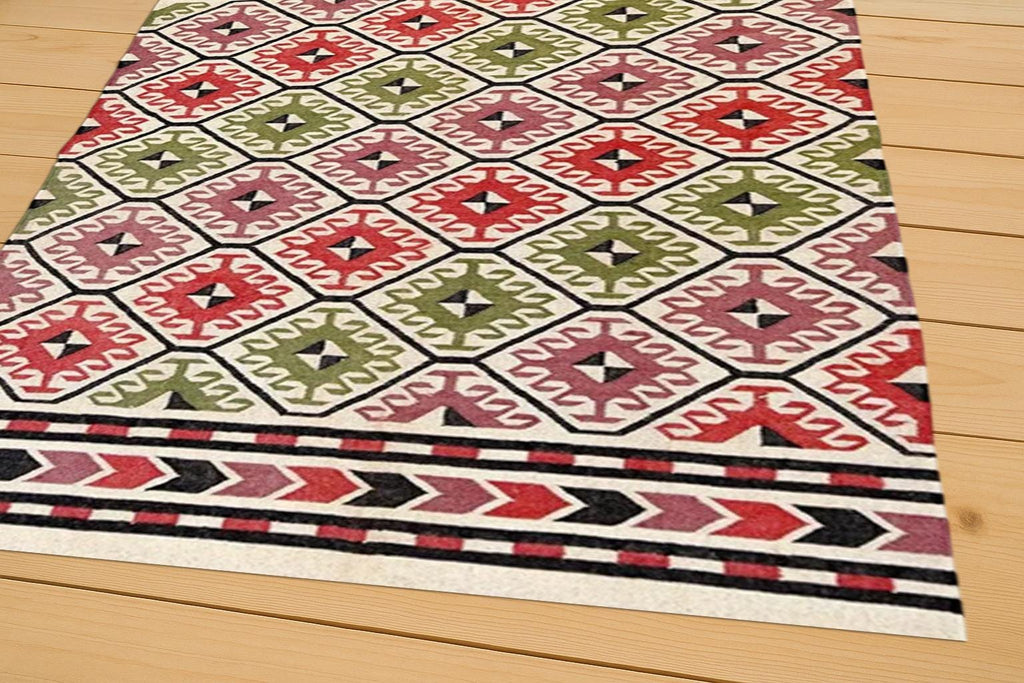 Handwoven Kilim Jute Rug | Boho Natural Area Rug | Eco-Friendly Farmhouse Carpet | Rustic Living Room Decor | Bohemian Area Rug