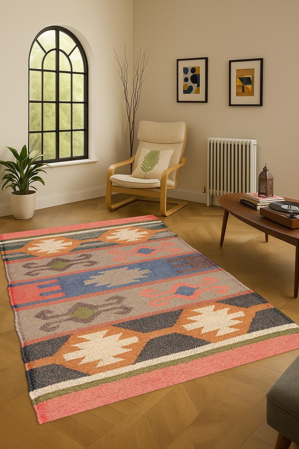 New Handmade rug, 5x8 6x9 , Wool Jute Rugs, Jute Carpet, Bohemian Killim, Doormat Indoor Outdoor,  Living Room Rugs, Navajo Decor