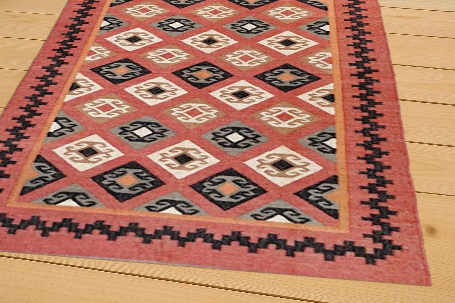 Natural Jute Kilim Rug – Handmade Flatweave Area Rug | Rustic Farmhouse Carpet | Eco Home Decor | Jute Kilim Rug | Sustainable Boho Decor