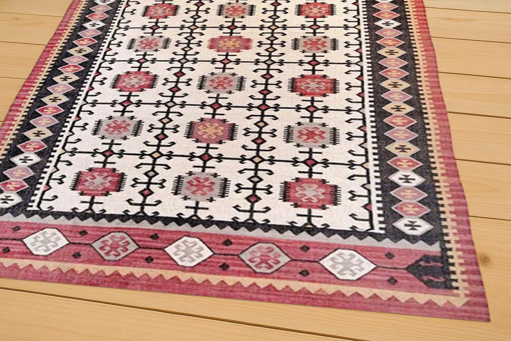 Boho Jute Kilim Rug – Handwoven Natural Fiber Rug, Neutral Area Carpet, Flatweave Home Decor, Organic Textured Rug | Tribal Pattern Rug