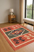 Boho Jute Kilim Rug| Handwoven Natural Fiber Area Rug |Flatweave Tribal Style Rustic Jute Kilim Rug | Handwoven Eco Area Carpet |Home Accent