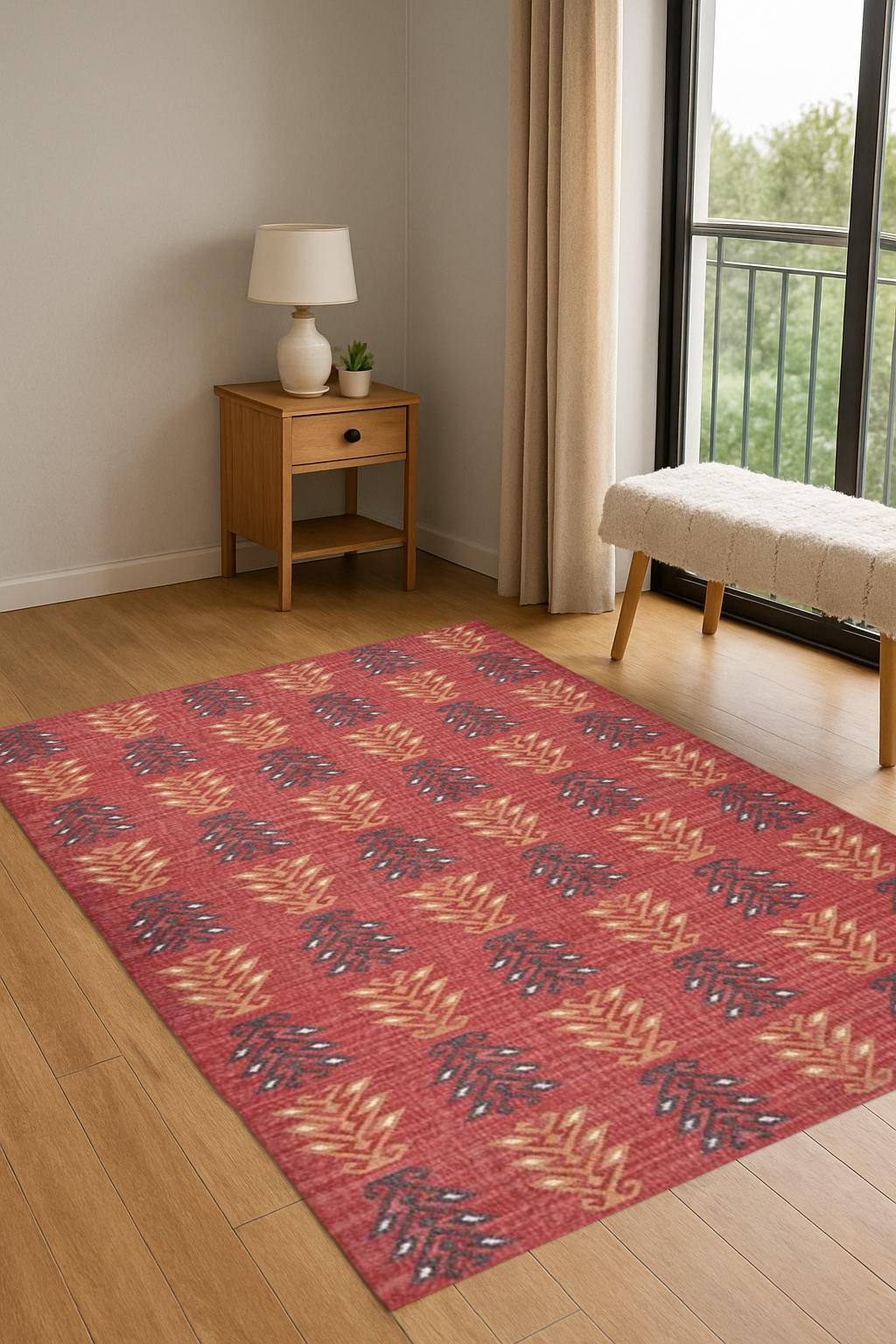 Bohemian Jute Kilim Rug |  Rustic Handmade Floor Rug | Neutral Farmhouse Style | Tribal Pattern Handwoven Eco Rug