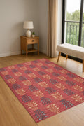 Bohemian Jute Kilim Rug |  Rustic Handmade Floor Rug | Neutral Farmhouse Style | Tribal Pattern Handwoven Eco Rug