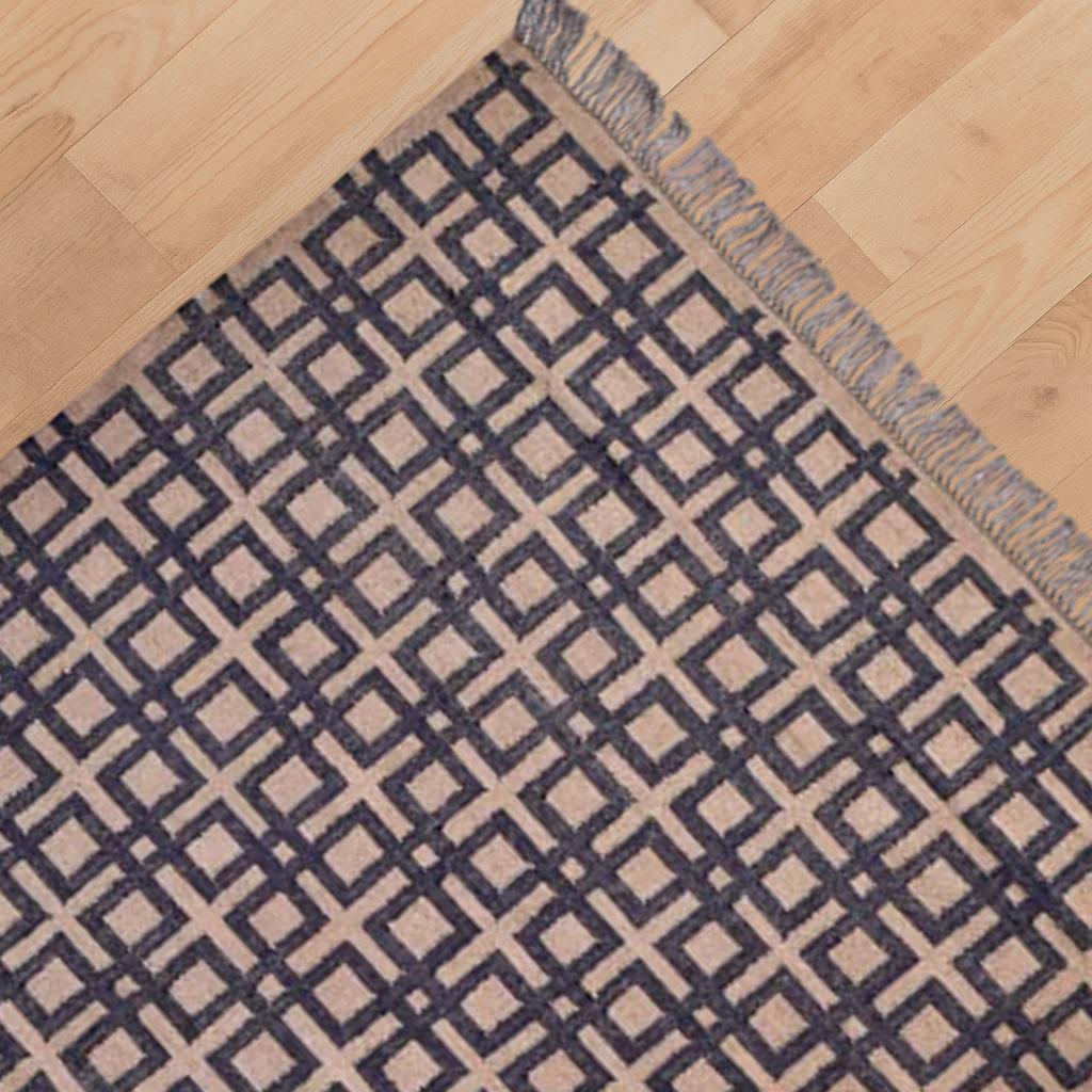 Handwoven Wool Jute Kilim Rug | Bohemian Flatweave Dhurrie Rug | Traditional Indian Kilim Carpet | Bohemain indian Jute Rug |Decor Jute Rug