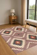 Handwoven Natural Jute Kilim Rug |  Boho Tribal Flatweave Area Rug for Living Room | Bedroom or Dining Room | Eco-Friendly Jute Kilim Rug