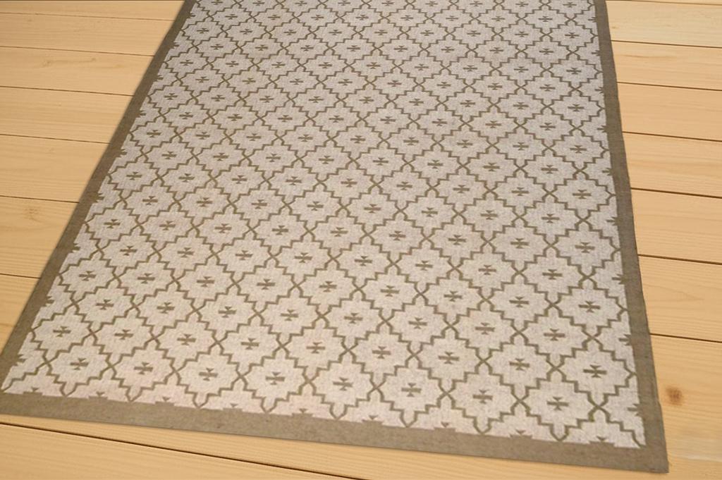 Handwoven Jute Kilim Rug  | Natural Boho Area Carpet for Living Room & Bedroom | Floor Mat with Tribal Pattern
