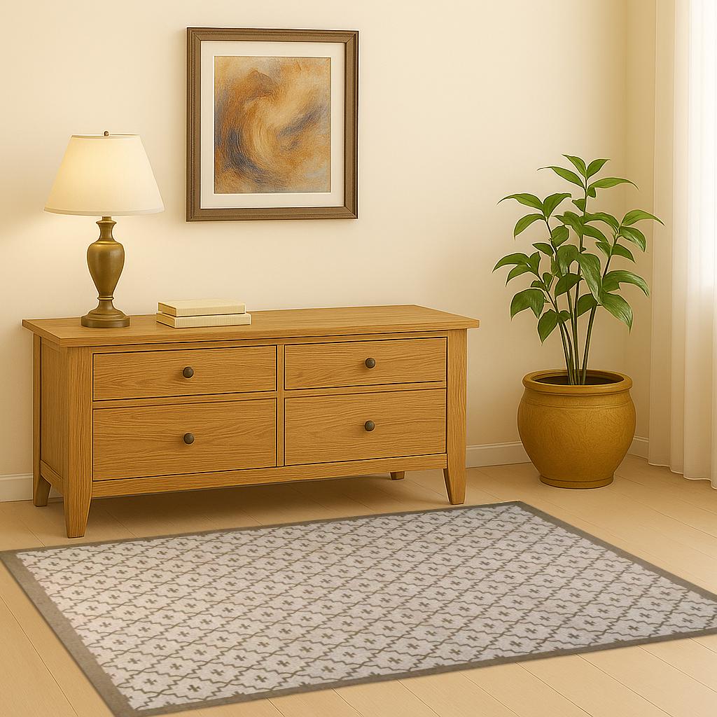 Handwoven Jute Kilim Rug  | Natural Boho Area Carpet for Living Room & Bedroom | Floor Mat with Tribal Pattern