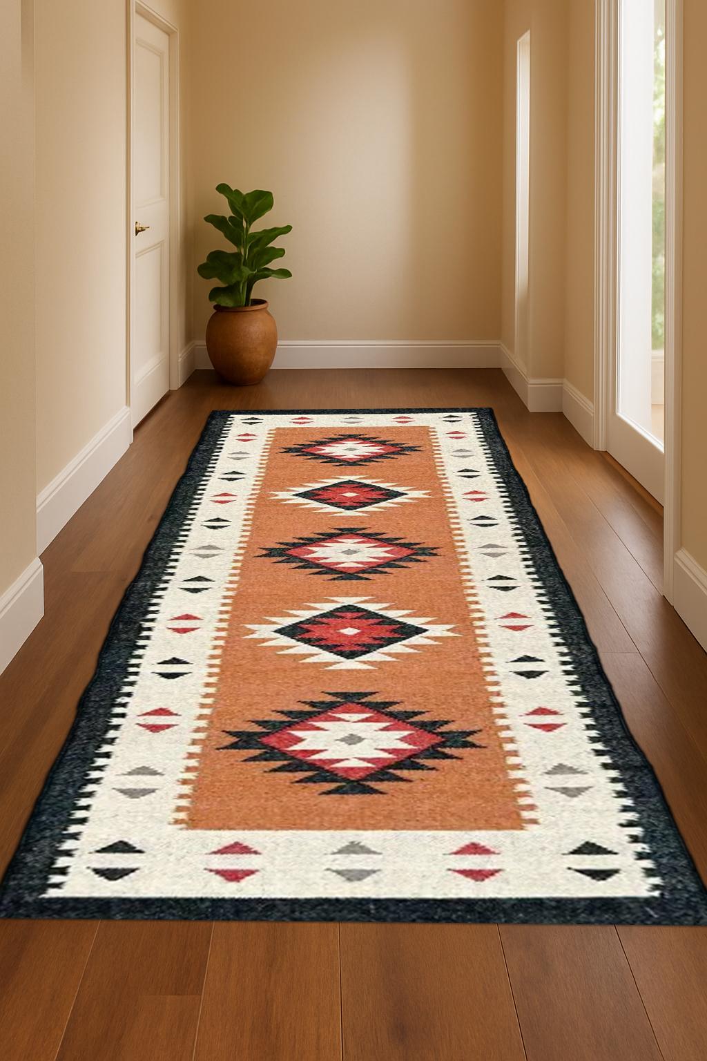 Natural Kilim Jute Runner Rug Eco-Friendly Handwoven Boho Hallway Decor Boho Kilim Jute Rug Runner For Living Room