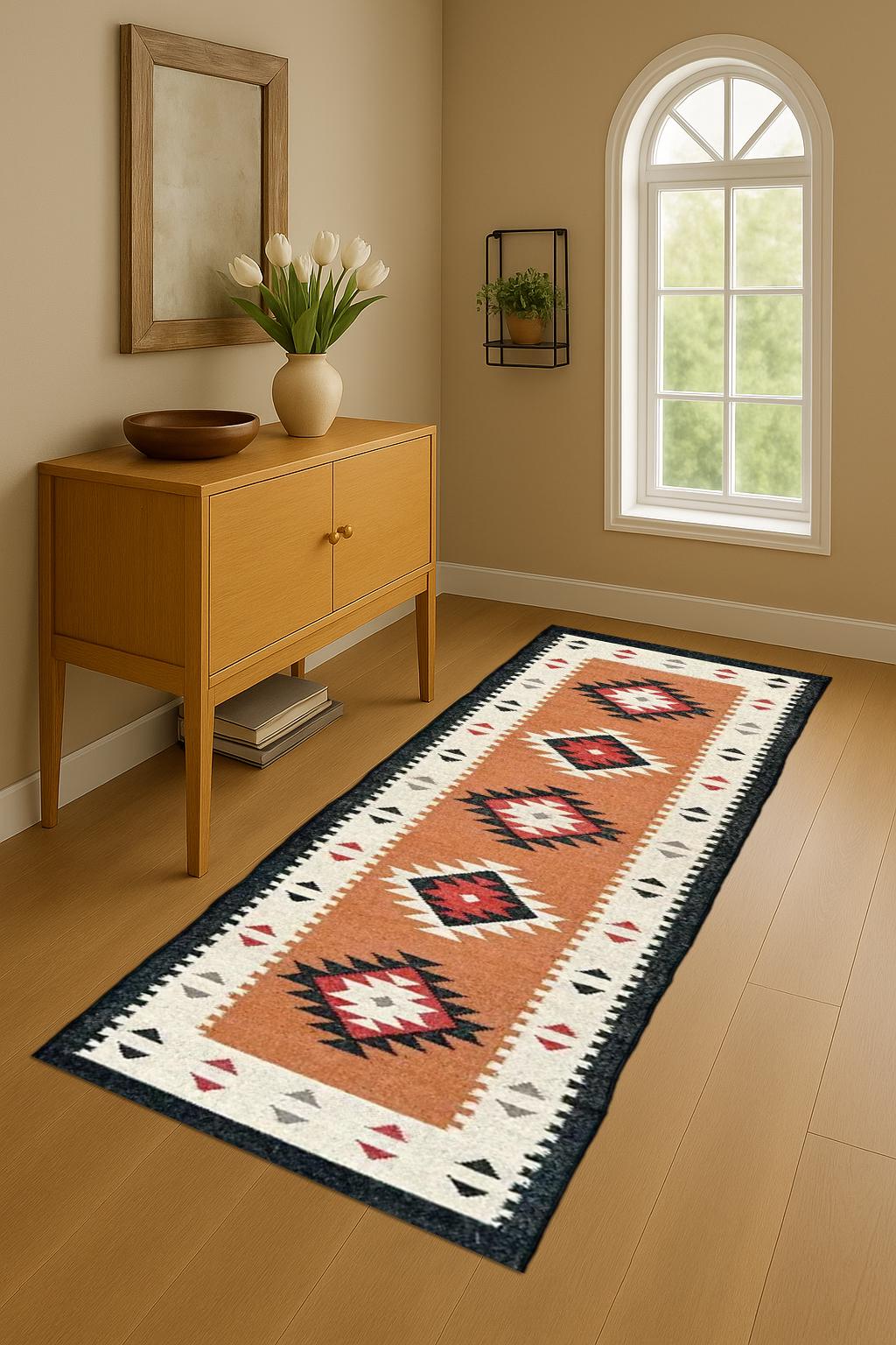 Natural Kilim Jute Runner Rug Eco-Friendly Handwoven Boho Hallway Decor Boho Kilim Jute Rug Runner For Living Room