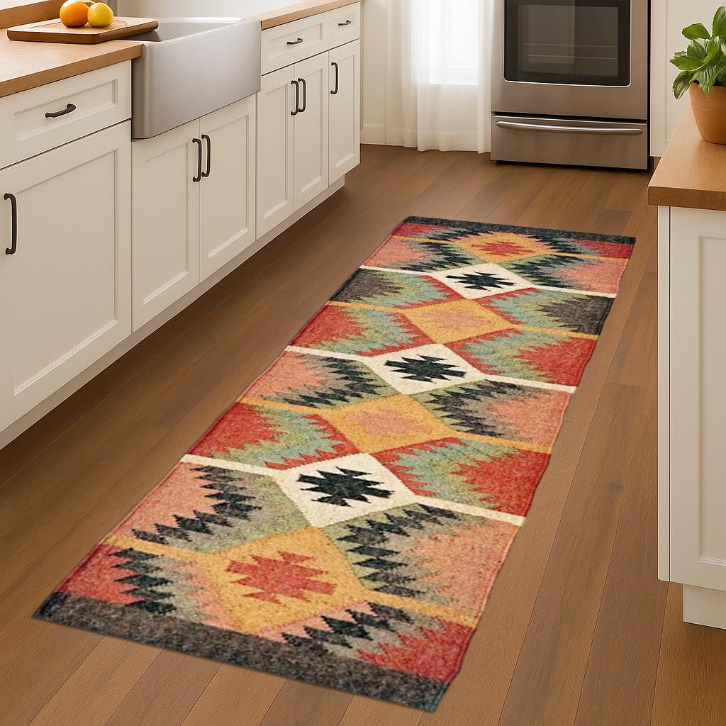 Wool Jute Runner Rug Handwoven Boho Hallway RunnerNaturalFlatweave RugFiber Decor Kilim Jute Runner For Living Room Decor Custom Size