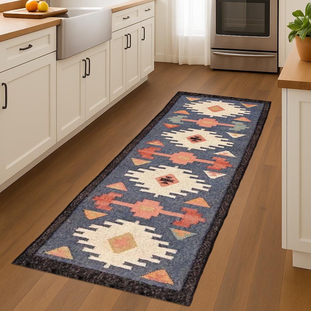 Handwoven Wool Jute Carpet Runner | Neutral Hallway Rug | Eco Friendly Rustic Style Hallway Runner | Rustic Farmhouse Carpet |  Boho Rug