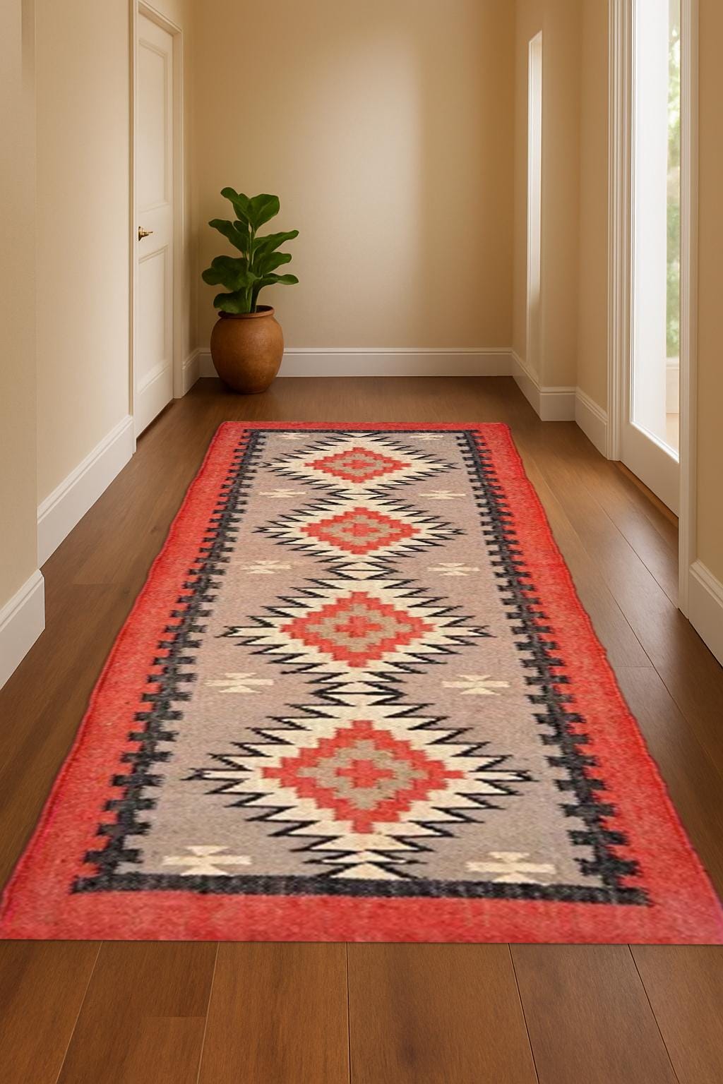Flatweave Wool Jute Runner Natural Eco-Friendly Rug Modern or Boho Home Decor Neutral Bohemian Style Rug – Hallway, Living Room, Bedroom