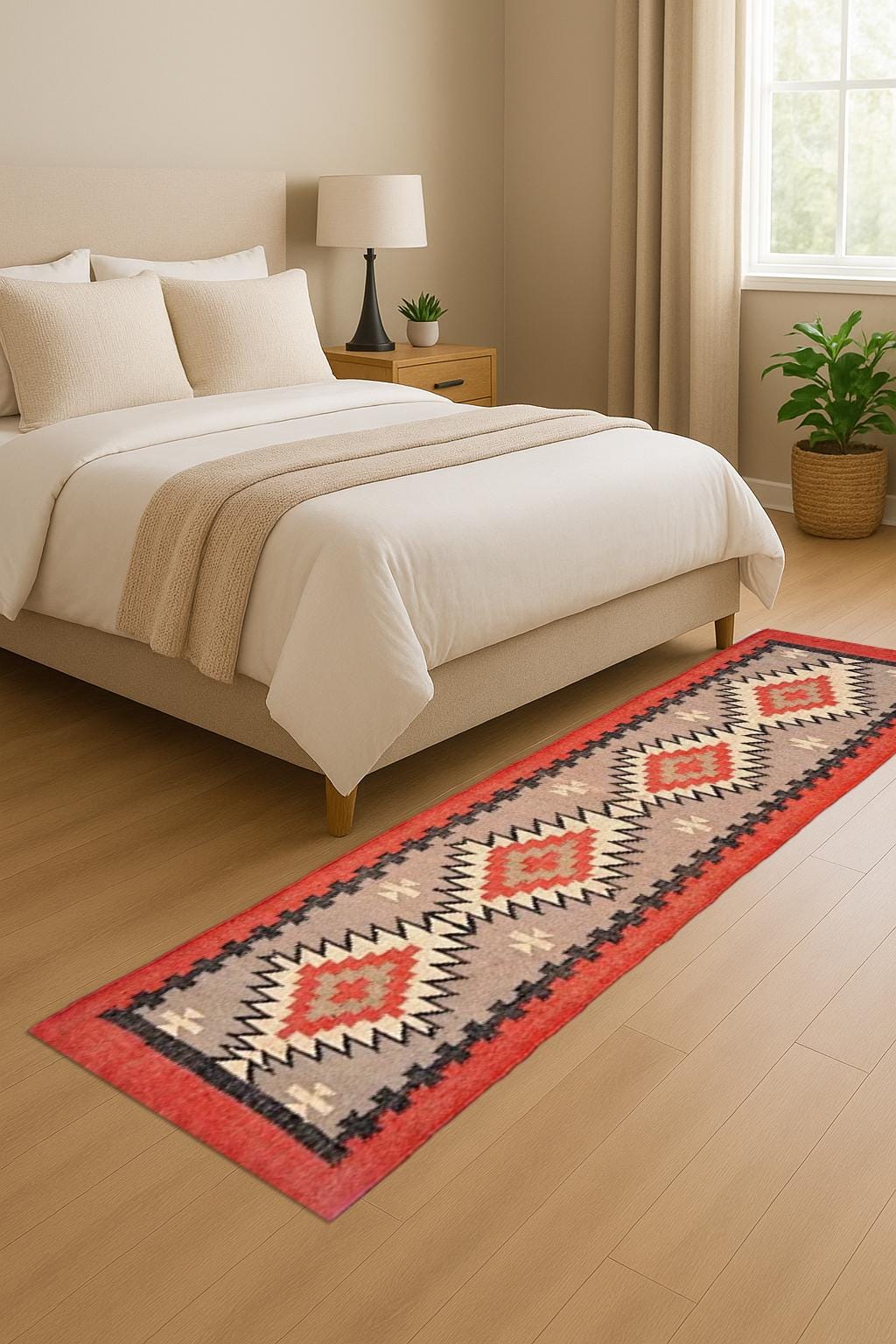 Flatweave Wool Jute Runner Natural Eco-Friendly Rug Modern or Boho Home Decor Neutral Bohemian Style Rug – Hallway, Living Room, Bedroom
