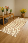 Modern Wool Jute Runner Sustainable Home Decor Neutral Handmade Rug for Living Room or Bedroom Flatweave Hallway Decor