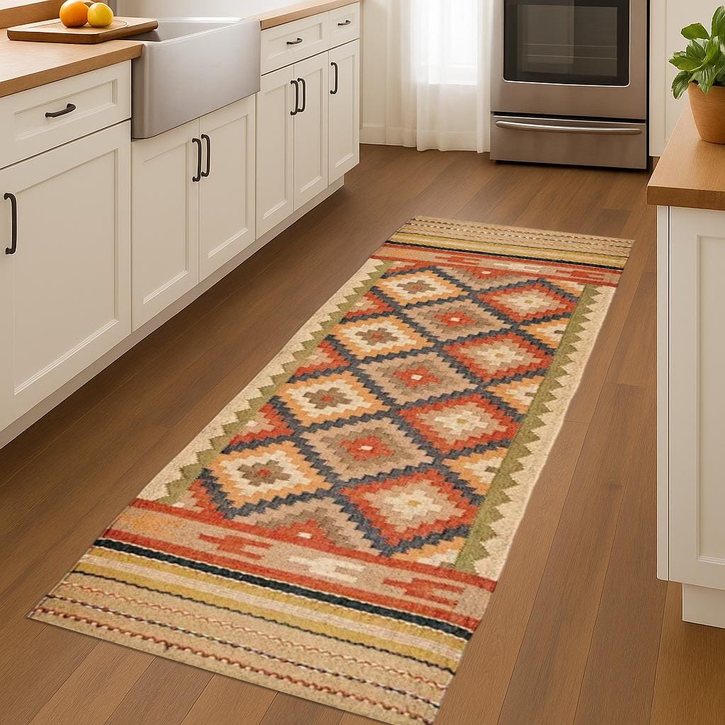 Eco-Friendly Wool Jute Runner Rug – Handmade Farmhouse Hallway Carpet, Rustic Neutral Entryway Rug, Boho Long Runner For Living Room