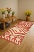 Soft Handmade Wool Jute Runner, Long Rustic Hallway Rug, Natural Fiber Farmhouse Carpet for Entryway or Kitchen