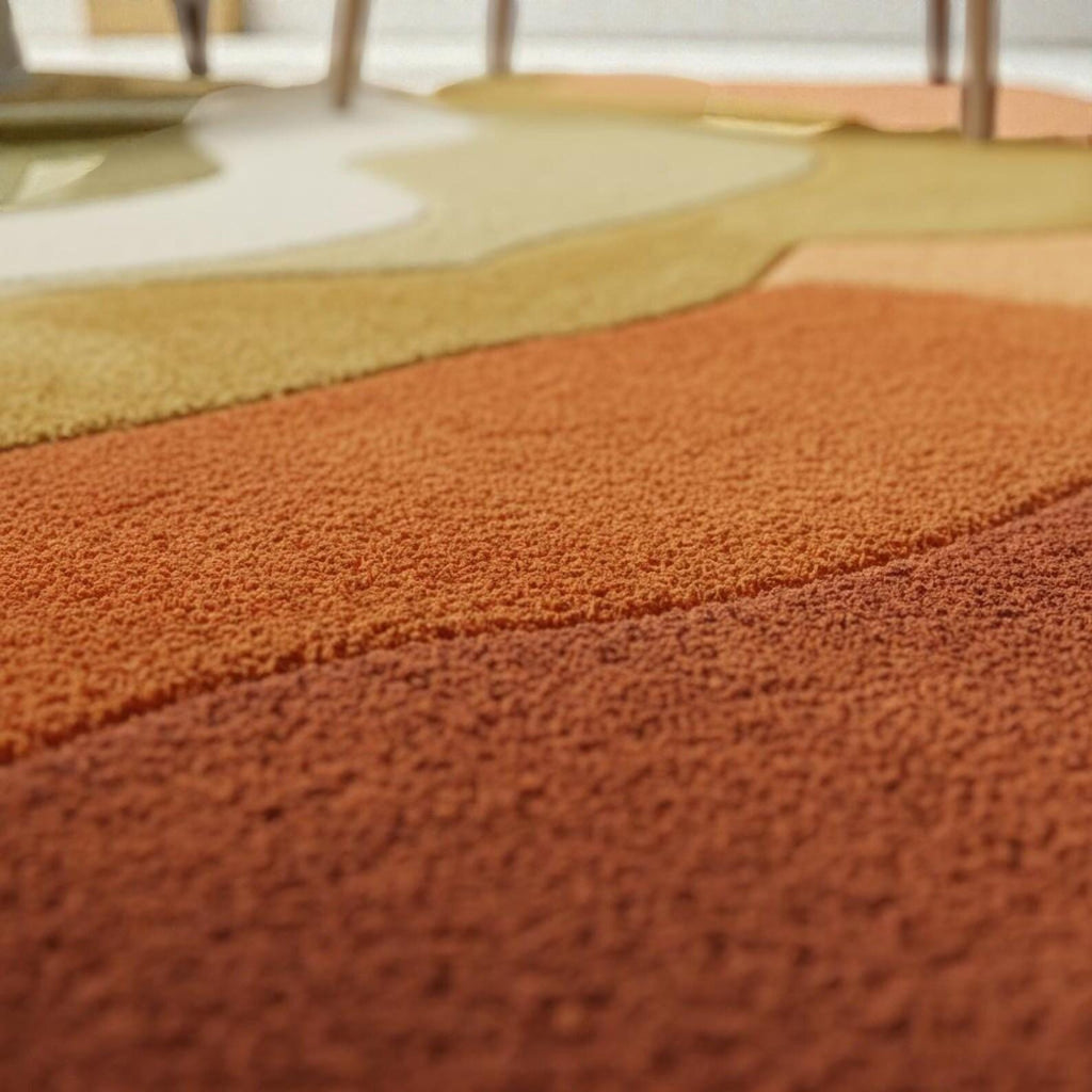 Soft Modern Abstract Area Rug – Minimalist Living Room Carpet | Neutral Geometric Decor Rug | Contemporary Bedroom Floor Mat