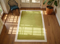 Hand-Tufted Modern Area Rug – Green Minimalist Border Carpet for Living Room or Entryway| Green Hand-Tufted Rug | Gift For Home