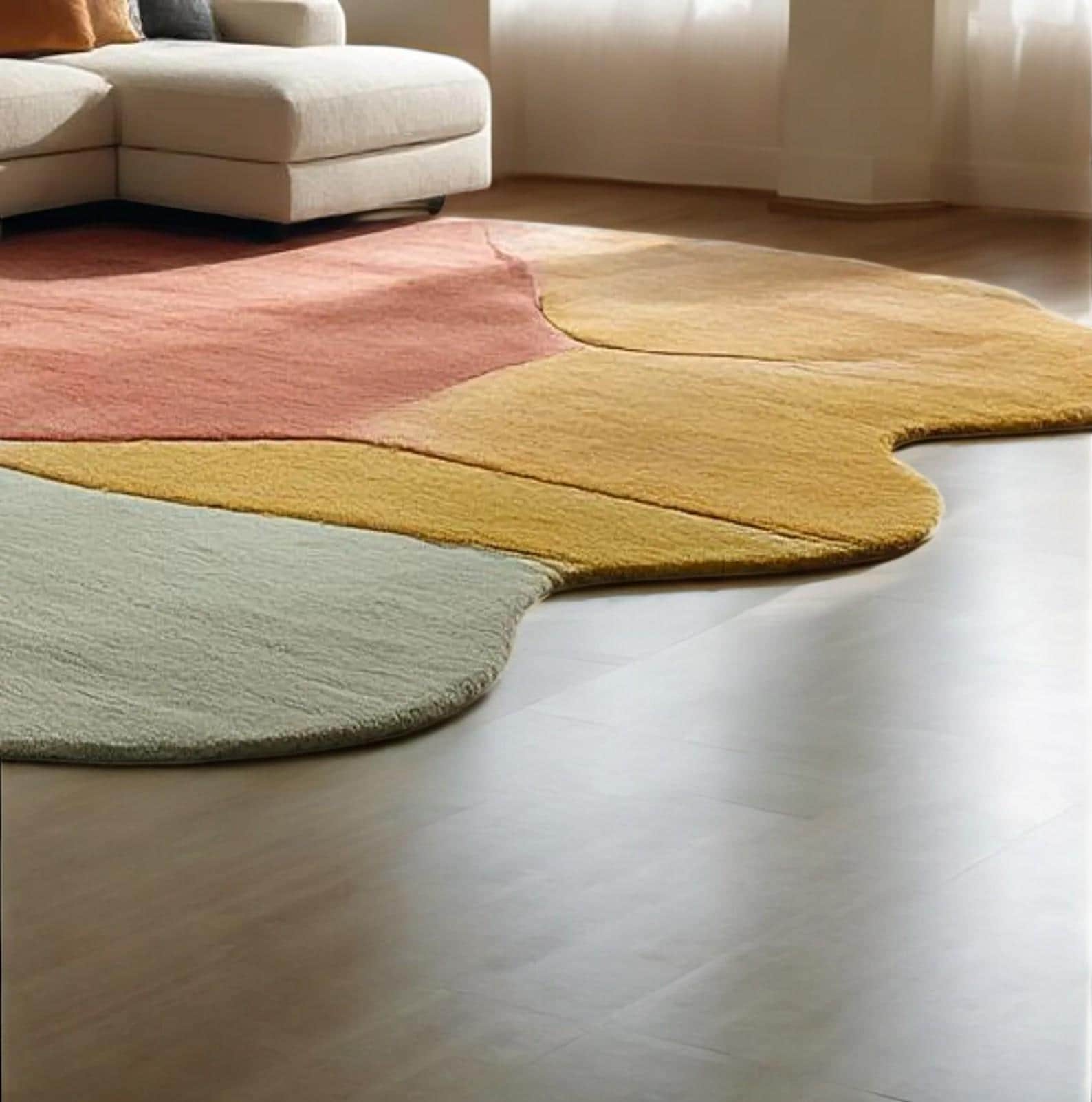 Hand-Tufted Abstract Wavy Rug – Multicolor Modern Art Carpet | Custom Wavy Rug – Handmade Abstract Area Rug | Swirl rug