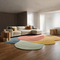 Hand-Tufted Abstract Wavy Rug – Multicolor Modern Art Carpet | Custom Wavy Rug – Handmade Abstract Area Rug | Swirl rug