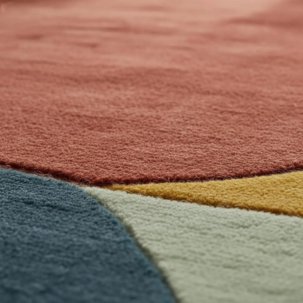 Hand-Tufted Abstract Wavy Rug – Multicolor Modern Art Carpet | Custom Wavy Rug – Handmade Abstract Area Rug | Swirl rug