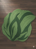 Contemporary Leaf Design Tufted Rug | Handmade Botanical Rug | Green Leaf Area Rug | Tropical Home Decor | Nature Inspired Floor Mat