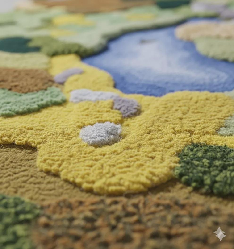 Ocean Inspired Hand Tufted Rug – Abstract Wool Rug, Modern Coastal Home Decor - Modern Abstract Carpet