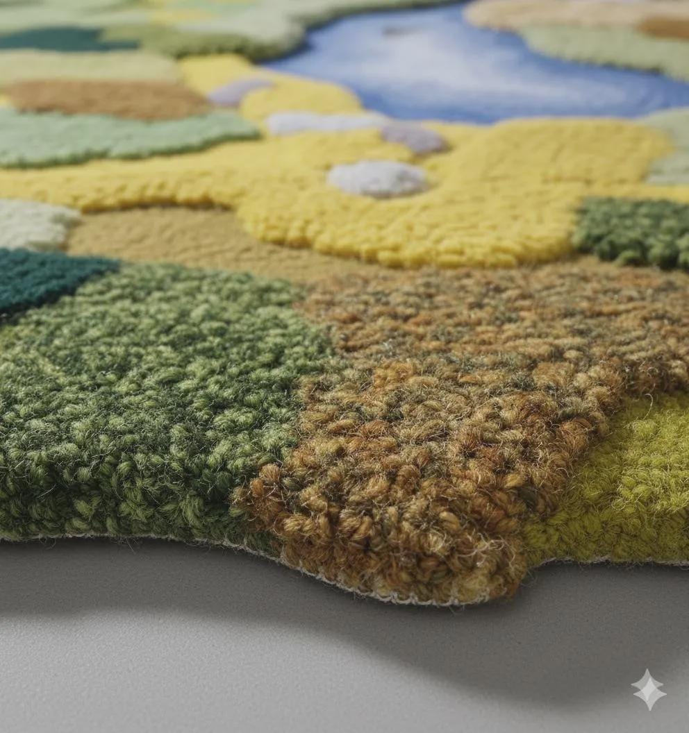 Ocean Inspired Hand Tufted Rug – Abstract Wool Rug, Modern Coastal Home Decor - Modern Abstract Carpet