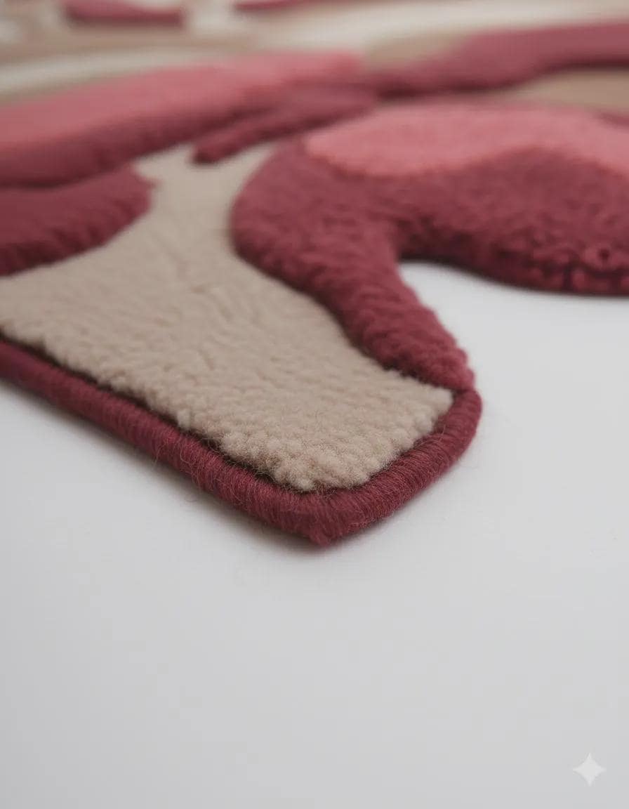 Handmade Wool Rug – Abstract Irregular Shape Hand Tufted Area Rug, Modern Artistic Decor| Abstract Irregular Shape Wool Rug