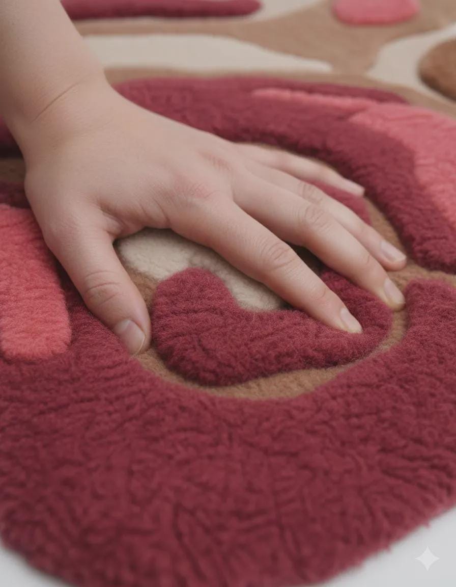 Handmade Wool Rug – Abstract Irregular Shape Hand Tufted Area Rug, Modern Artistic Decor| Abstract Irregular Shape Wool Rug