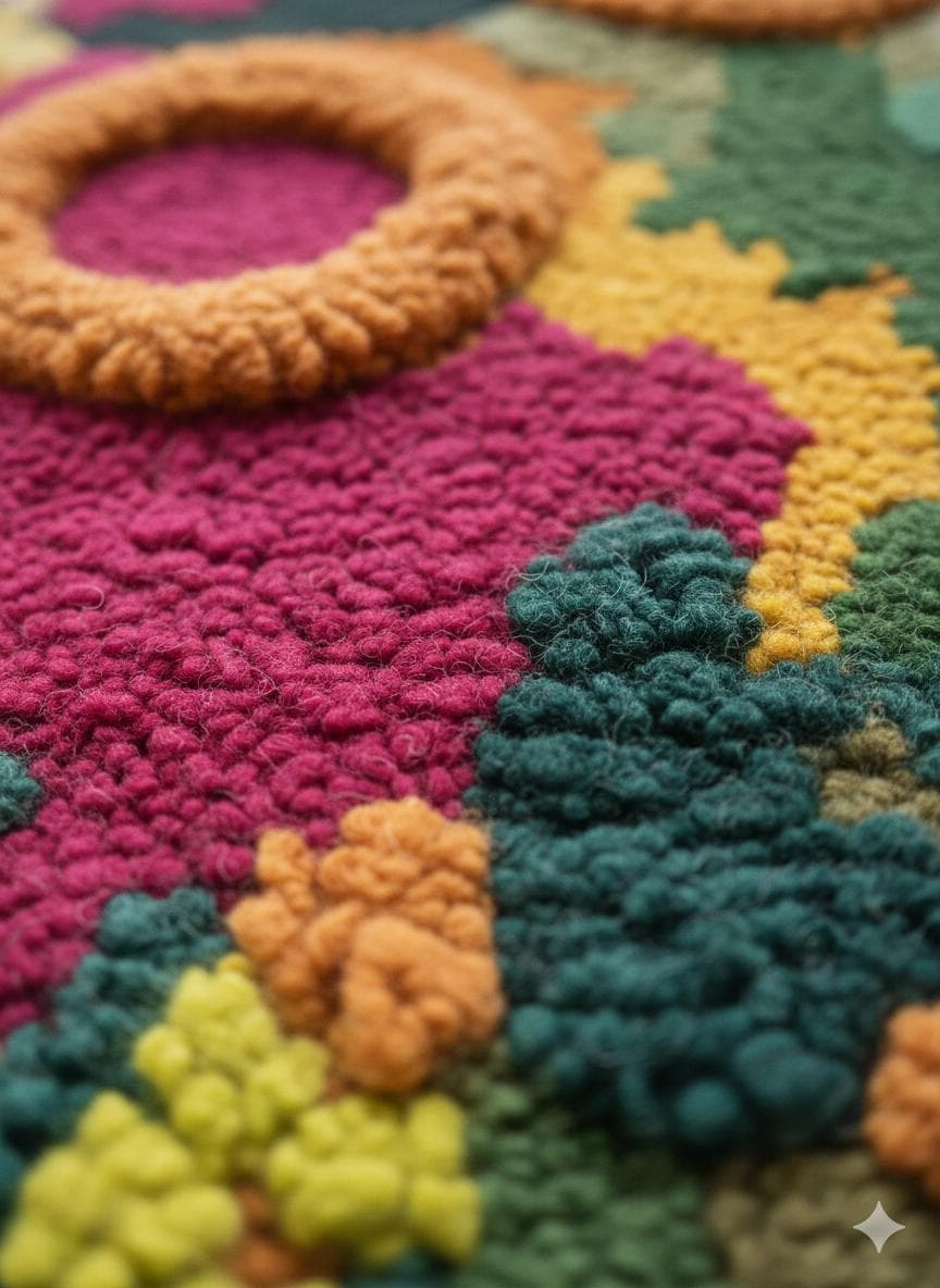Hand Tufted Abstract Rug | Colorful Modern Wool Rug | Boho Accent Rug | Handmade Statement Carpet | Contemporary Home Decor