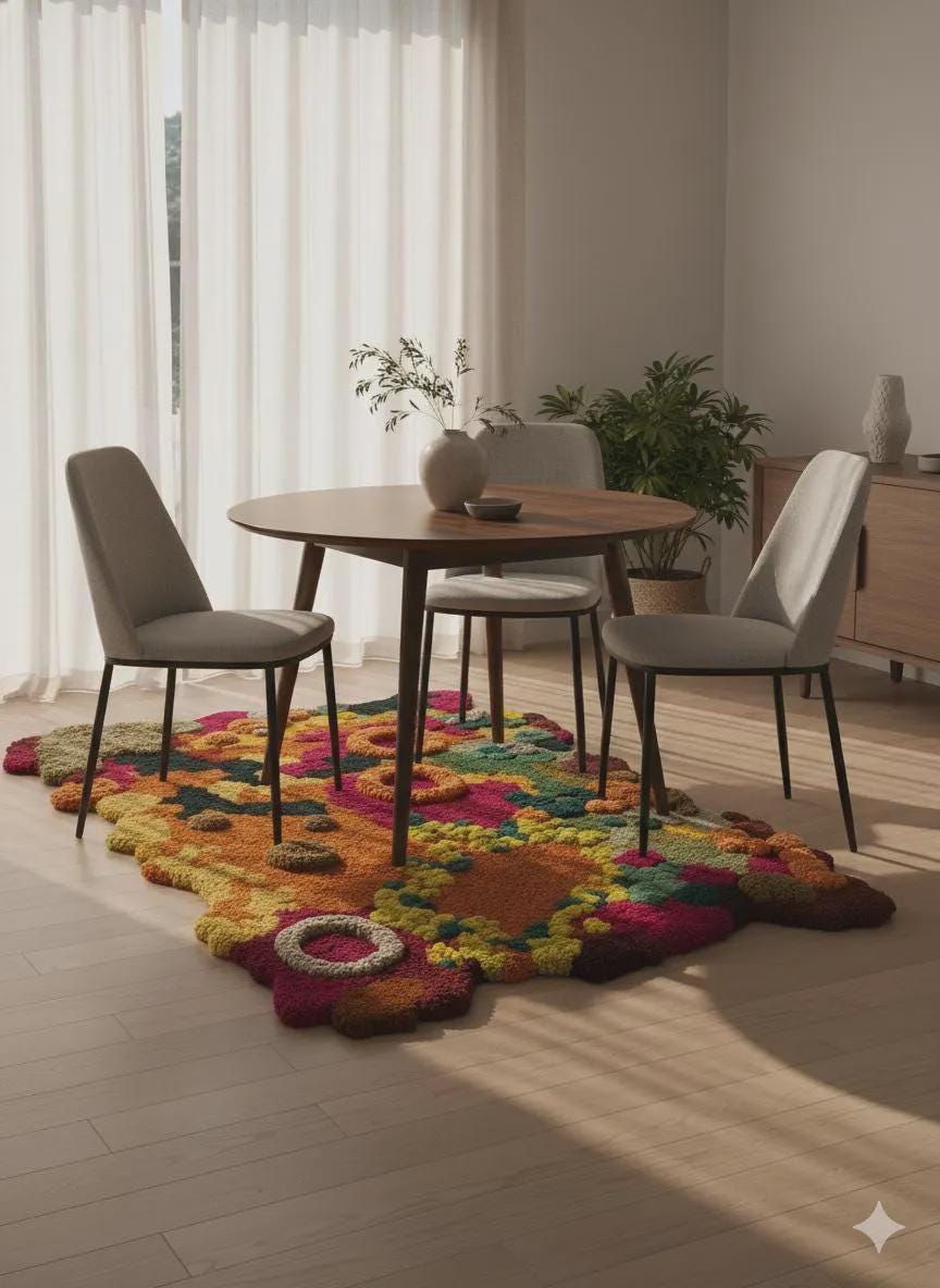 Hand Tufted Abstract Rug | Colorful Modern Wool Rug | Boho Accent Rug | Handmade Statement Carpet | Contemporary Home Decor