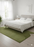Modern Green Tufted Area Rug for Living Room | Contemporary Minimalist Designer Carpet for Dining Room & Home Decor