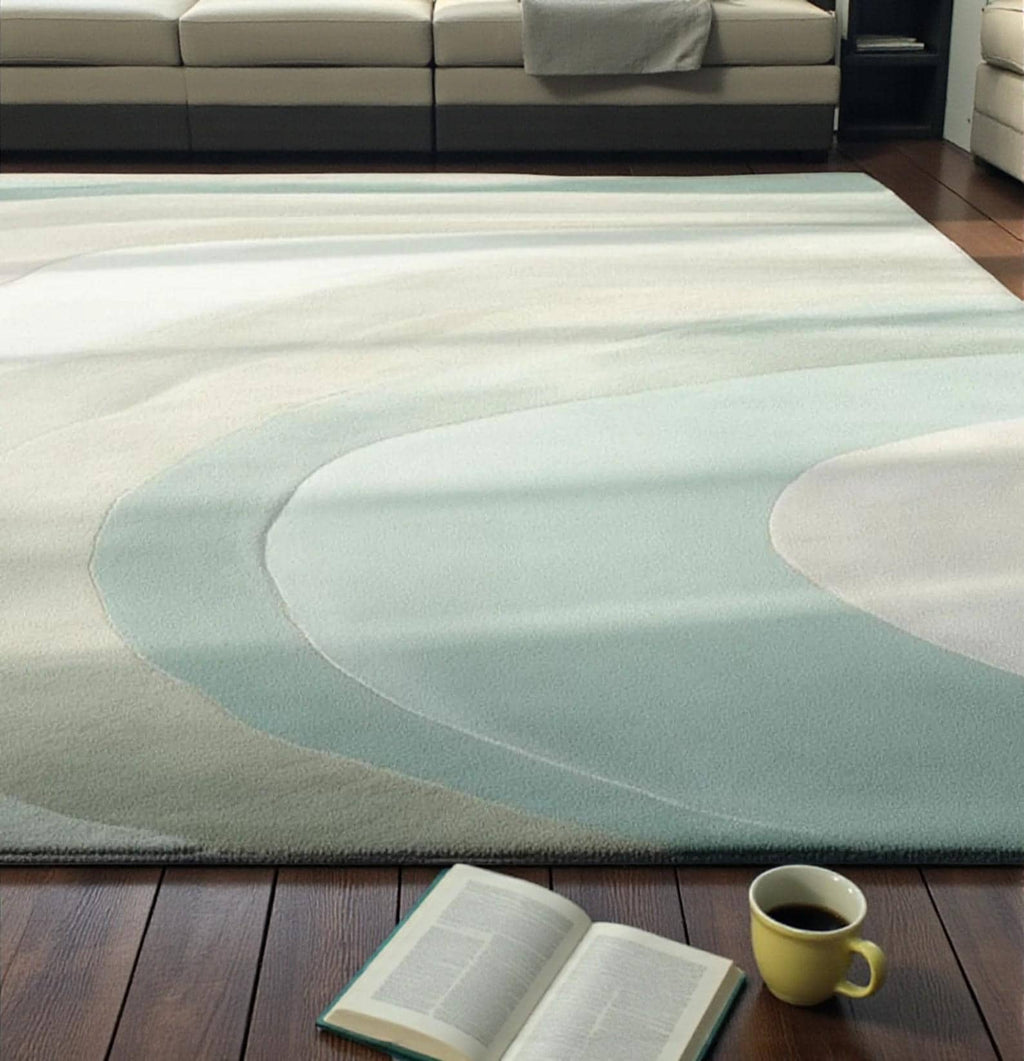 Pastel Abstract Rug – Soft Modern Area Rug, Minimalist Gradient Carpet, Calming Contemporary Home Decor - Modern Area Rug