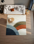 Modern Hand-Tufted Abstract Area Rug  Contemporary Geometric Accent Carpet | Soft Living Room Floor Decor