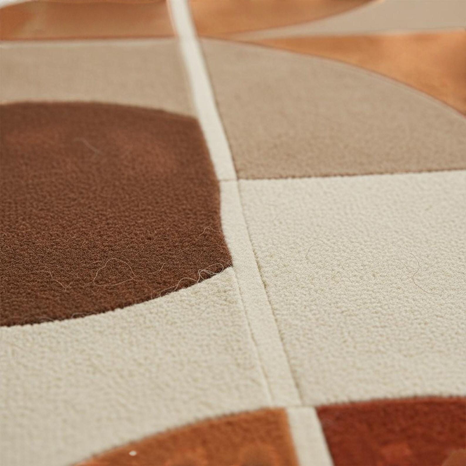 Contemporary Hand-Tufted Abstract Area Rug | Geometric Accent Carpet | Soft Living Room Floor Decor