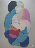 Handmade Abstract Wool Rug | Modern Art Shape Rug | Sculptural Multicolor Contemporary Area Rug | Inspired Floor Mat