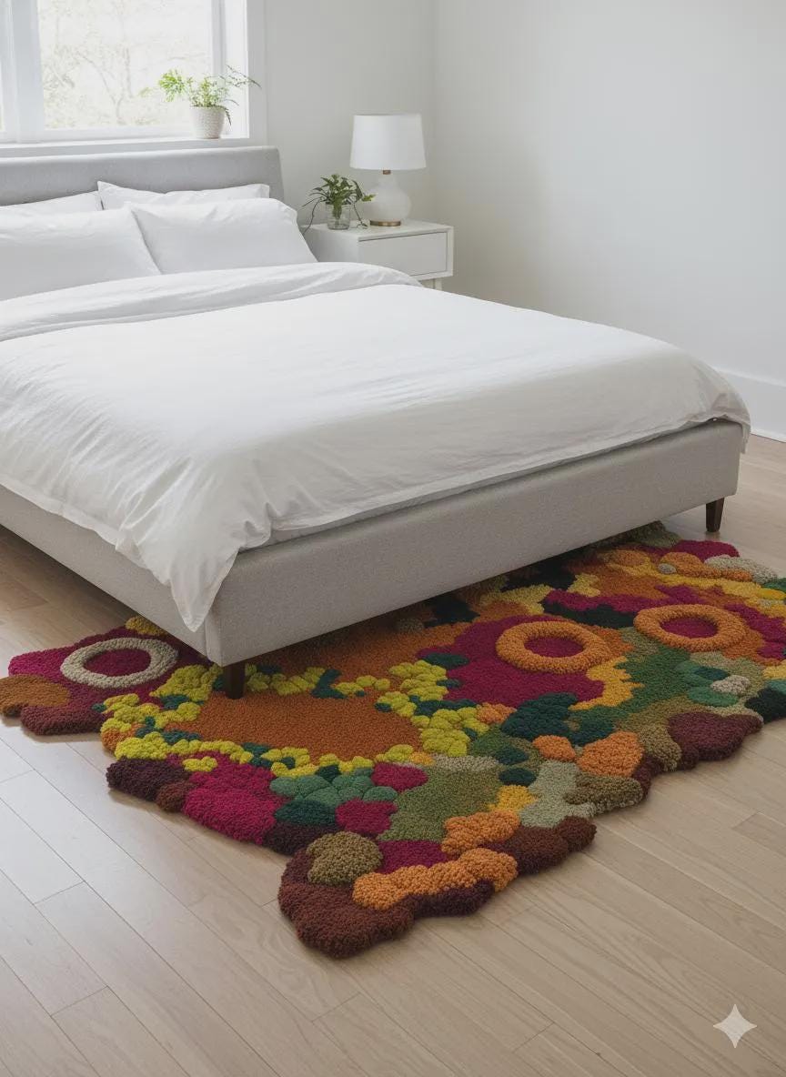 Hand Tufted Abstract Rug | Colorful Modern Wool Rug | Boho Accent Rug | Handmade Statement Carpet | Contemporary Home Decor