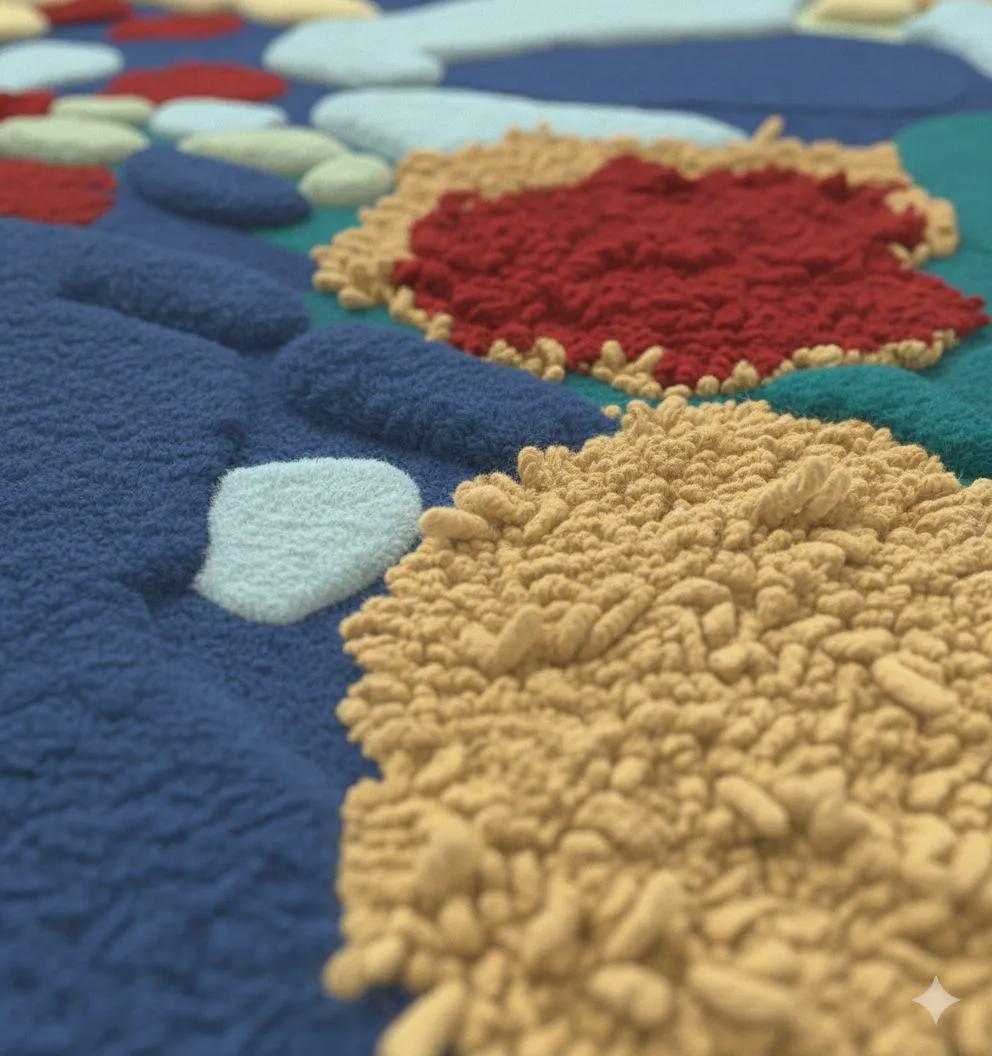 Abstract 3D Textured Art Carpet | Hand Tufted Sculptural Rug | Colorful Modern Statement Rug | Contemporary Home Decor