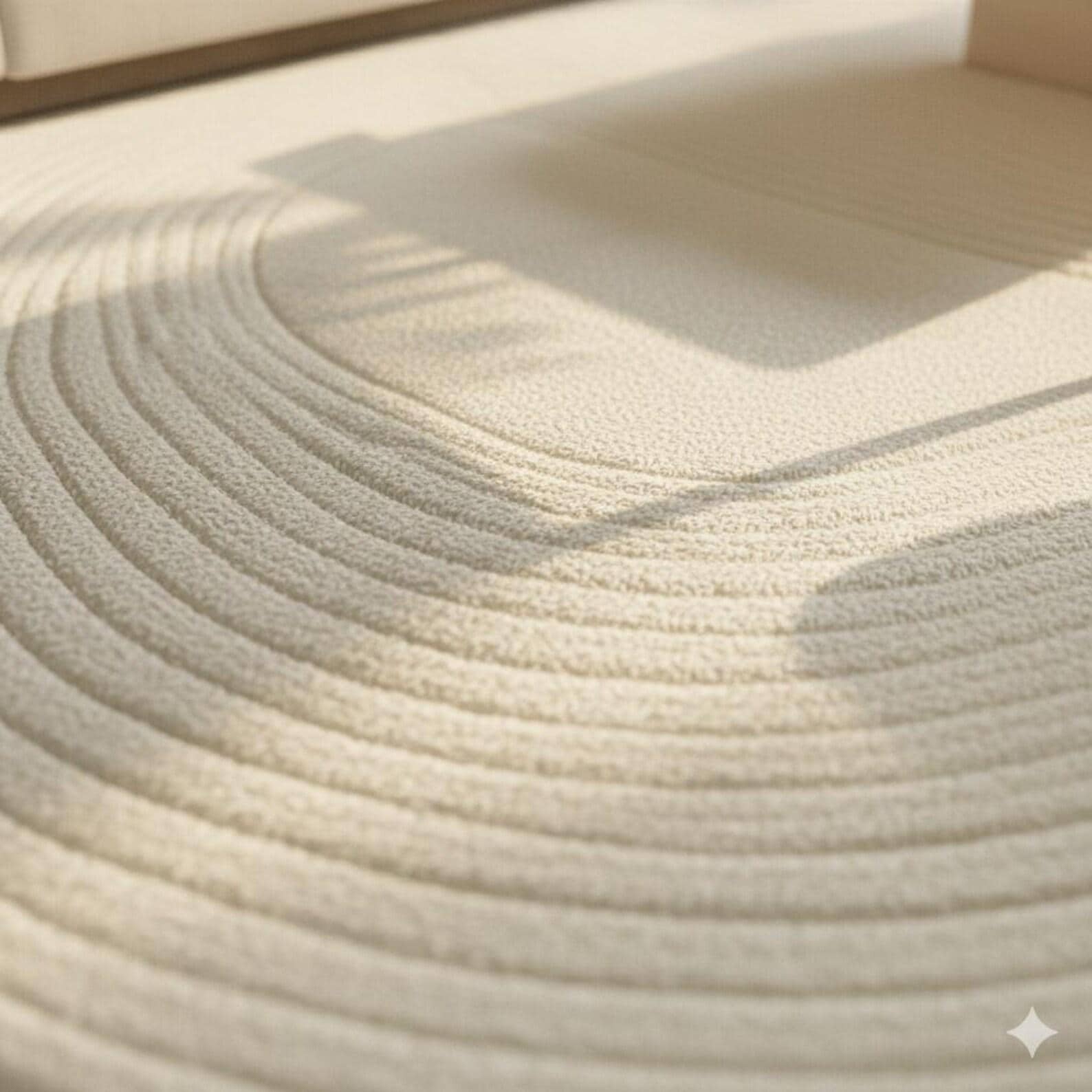 Abstract Ivory Tufted Area Rug | Modern Minimal Sculpted Floor Carpet | Contemporary Designer Organic Shape Rug for Living Room & Bedroom