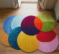 Handmade Tufted Round Rug – Modern Colorful Circle Rug, Abstract Geometric Home Decor