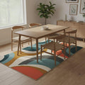 Retro Hand-Tufted Wool Rug – Abstract Sculptural Design | Modern Artistic Teppich | Handmade Statement Floor Rug