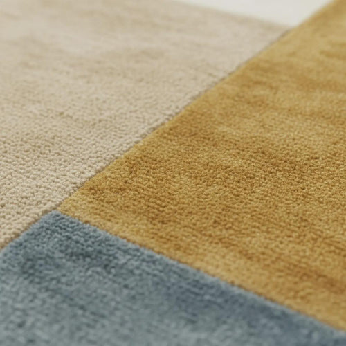 Boho Abstract Geometric Hand Tufted Rug | Modern Block Pattern Area Rug | Contemporary Carpet | Handmade Floor Rug