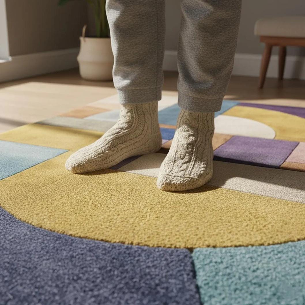 Colorful Geometric Abstract Area Rug – Modern Colorful Patchwork Wool Carpet for Contemporary Living Spaces | Floor Rug