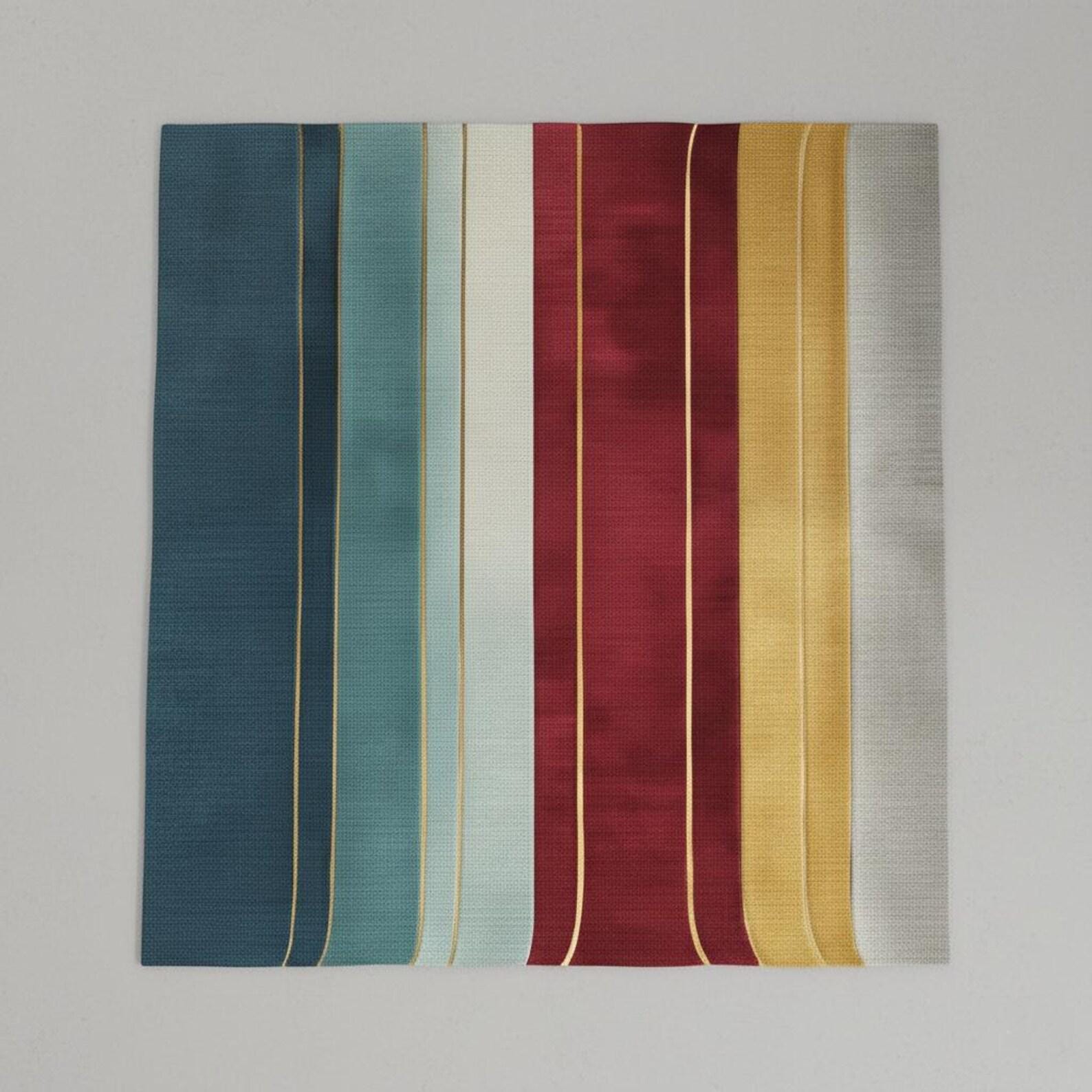 Hand Tufted Modern Area Rug | Multicolor Striped Carpet for Living Room | Soft Wool-Blend Floor Rug | Contemporary Home Decor